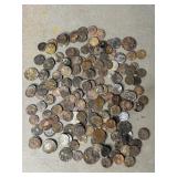 GROUP OF DIRTY COINS FOUND BURIED IN JUNK IN
