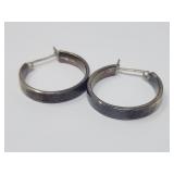 Pr Sterling Silver Hoop Earrings