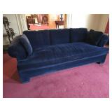 Mid-Century Blue Velvet Down Filled Sofa