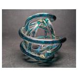 Twisted Knot Art Glass Sculpture - Iridescent