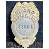 VINTAGE SECURITY GUARD BADGE W/ EAGLE BY