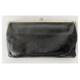 Hobo Black Leather Clutch Wallet Magnetic Kiss