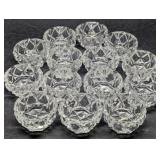 14 Pc Antique Cut Glass Open Salt, Salt Dips