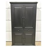 BLACK WOOD ENTERTAINMENT CENTER. MATCHES LOT