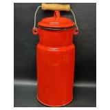 Mid Century Red Enamel 2 liter Milk Jug Poland