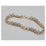14k Gold Heart Bracelet Yellow & Rose Gold 4g