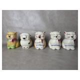 Vtg Shawnee Pottery 'Puss 'n Boots' & Smiley Pig
