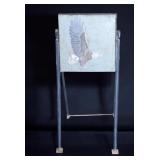 ORIGINAL ART WORK BALD EAGLE ON STEPPING STONE