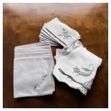 Elegant Napkins w/ Cross Stitch & Embroidery