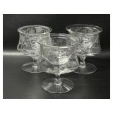 3 Cambridge Rose Point Shrimp Icers w/ Inserts
