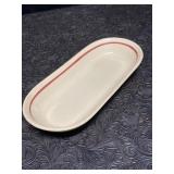 INCAWARE SHENANGO CHINA OVAL SERVING BOWL RED