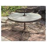 Custom Folk Art Implement Round Patio Table