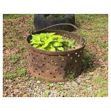Lg Antique Mining / Industrial Bucket as Planter