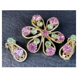 VTG Brooch w/ Clip Earrings