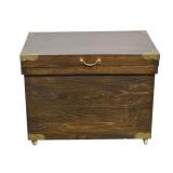 Vtg Rolling Chest W/ Brass Accents and Aluminum