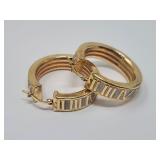 BIG 1.25' Designer 14k Yellow White Gold Roman