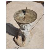 Brass Sundial on Concrete Pedestal