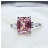 SZ.6, 925 SILVER PINK ZIRCON RING