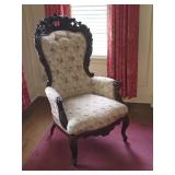 Antique Baroque Style Carved Back Parlor Chair