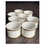 FITZ & FLOYD PORCELAIN NAPKIN RINGS SET OF 8