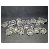 Antique Glass Open Salts , Salt Dips, Cellars