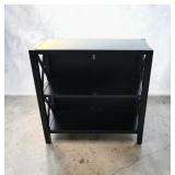 ANTIQUED LINON ANNA  3 SHELF BOOKCASE BLACK 34'