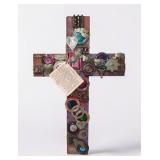 Barbara Ryan Jewelry Collage Cross Sculpture