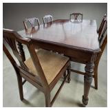 Antique Dining Table w/ 6 Adams Regency Style