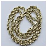 14K YELLOW GOLD 22' 5MM ROPE CHAIN NECKLACE