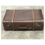 Vintage Luggage Hardside w/ Bent Wood Trim