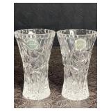 PAIR LENOX CRYSTAL BUD VASES
