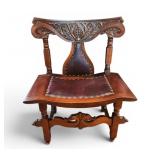 Antique Stomps Burkhadt Carved Entry / Hall Chair