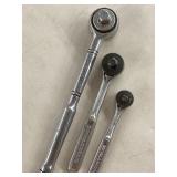 3 CRAFTSMAN SOCKET WRENCHES 1/4, 3/8, & 1/2 IN.