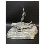Vtg Yaacov Heller 'David and Goliath' LE Pewter