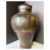 17' Patinated Steel Ginger Jar Hand Soldered