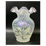 Fenton Art Glass vase Lavender Petals Signed