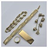 MISC GOLD TONE JEWELRY MONEY CLIP