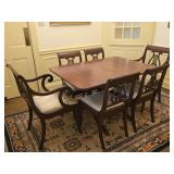 1930's Duncan Phyfe Drop-Leaf Table & Six Chairs