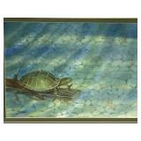 FRAMED ORIGINAL LONE TURTLE BY AGUIRRE
