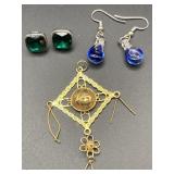 FASHION JEWELRY GOLD TONED NECKLACE PENDANT & 2