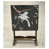 Flip Top Fireplace Screen / Table w/ Original Art