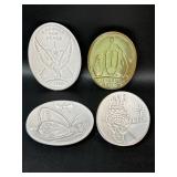 4 Frankoma Pottery Christmas Cards 1970 , 1972 ,