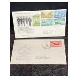 2 WWII FIRST DAY COVERS HONORING THE ARMED FORCES