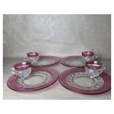 Vintage Cranberry Flashed King's Crown Thumbprint