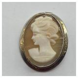 925 SILVER CAMEO PENDANT PIN BROOCH