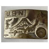 Vintage USN Belt Buckle Pacific Theater 1940s