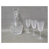 Waterford Crystal Decanter & Three Stems