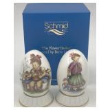 PAIR VINTAGE SCHMID PORCELAIN ANNUAL EASTER EGGS