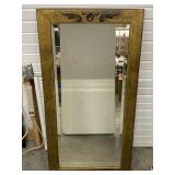 VINTAGE FRAMED BEVELED WALL MIRROR
