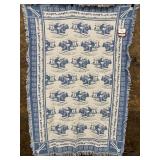 NOS THE RUG BARN DOWNHILL BLUE THROW 44 IN. X 68